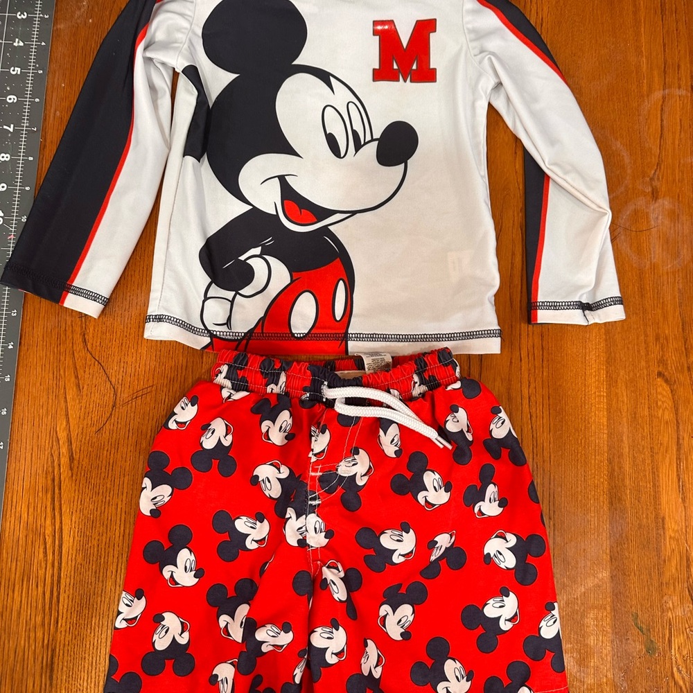 3 for $10! Disney Mickey Mouse Kids Pajama Set - Red, Black, and White